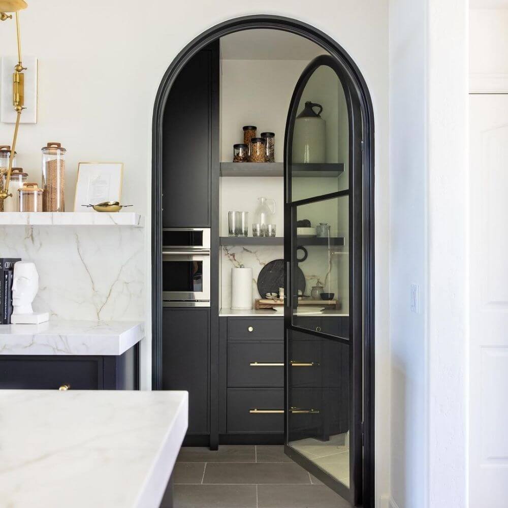 chic frosted glass pantry door