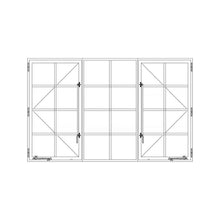 Load image into Gallery viewer, Diagram of PINKYS Air 5 Single Casement Steel Window w/ Middle Fixed Single Panel