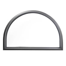 Load image into Gallery viewer, Single-pane arched transom window with a thin iron frame. Window is thermally broken to protect from extreme weather.