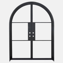 Load image into Gallery viewer, PINKYS Air 4 Interior Black Steel Door- Double Full Arch - Removable Threshold