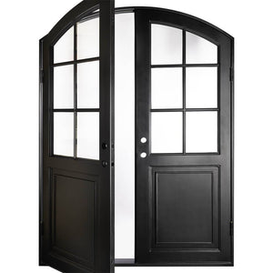 PINKYS Getty Black Double Arch Iron Doors