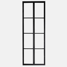 Load image into Gallery viewer, PINKYS Air Pantry Double Flat steel interior door with simple horizontal bars results in the perfect combination of classic and contemporary used as entry doors, patio and french doors, back or side steel doors, and even as steel room dividers.