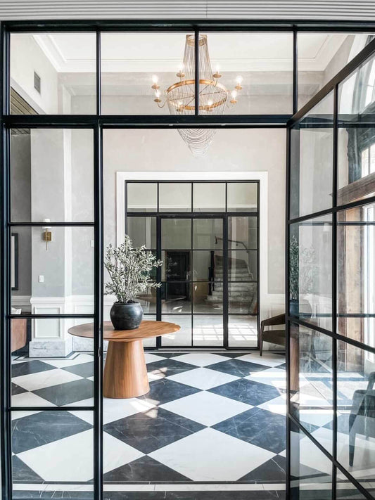 PINKYS Iron Doors Interior Door with Sidelights and Transoms