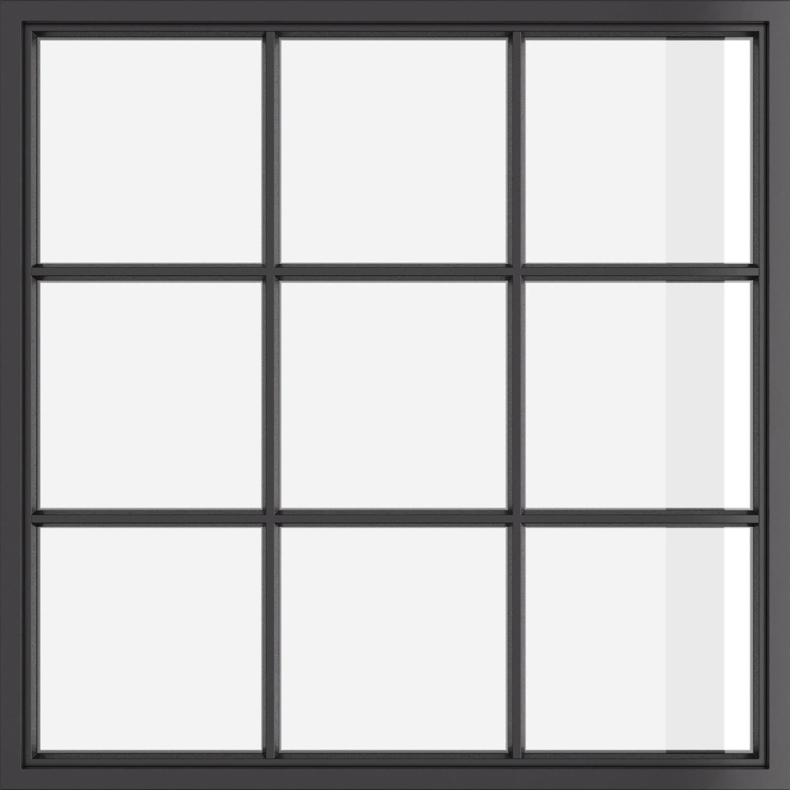 industrial black steel fixed window