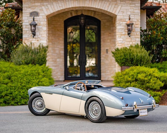 Beautiful intricate PINKYS wrought iron entry door shown outside a home