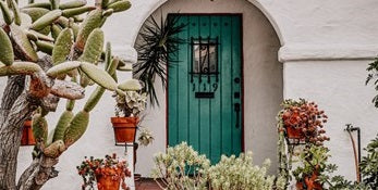 gorgeous green entrance door
