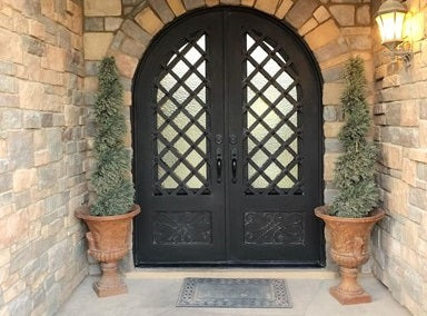a custom iron entry door