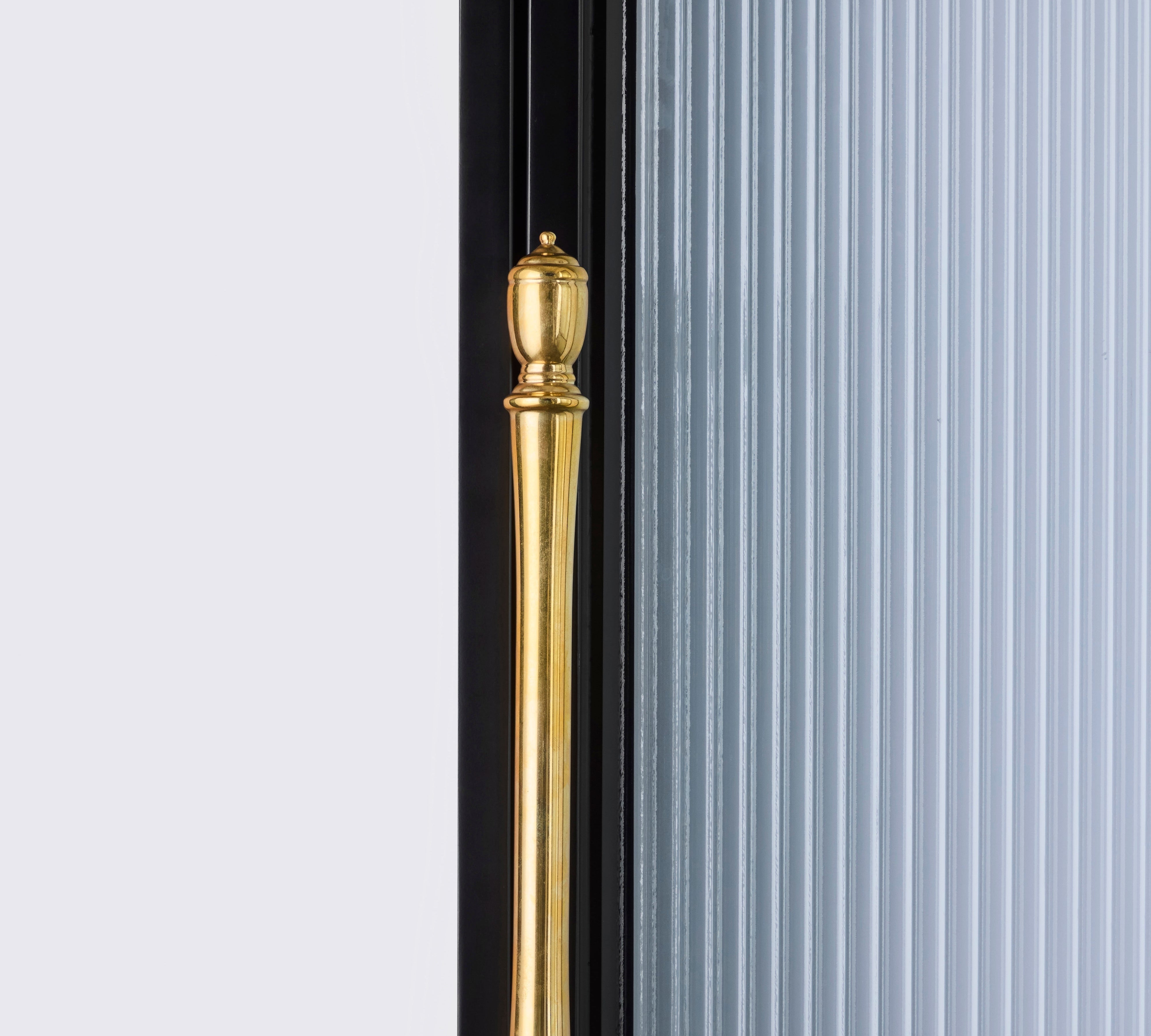 closeup of custom pantry door hardware