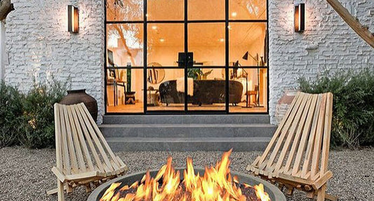 iron French doors on the entrance