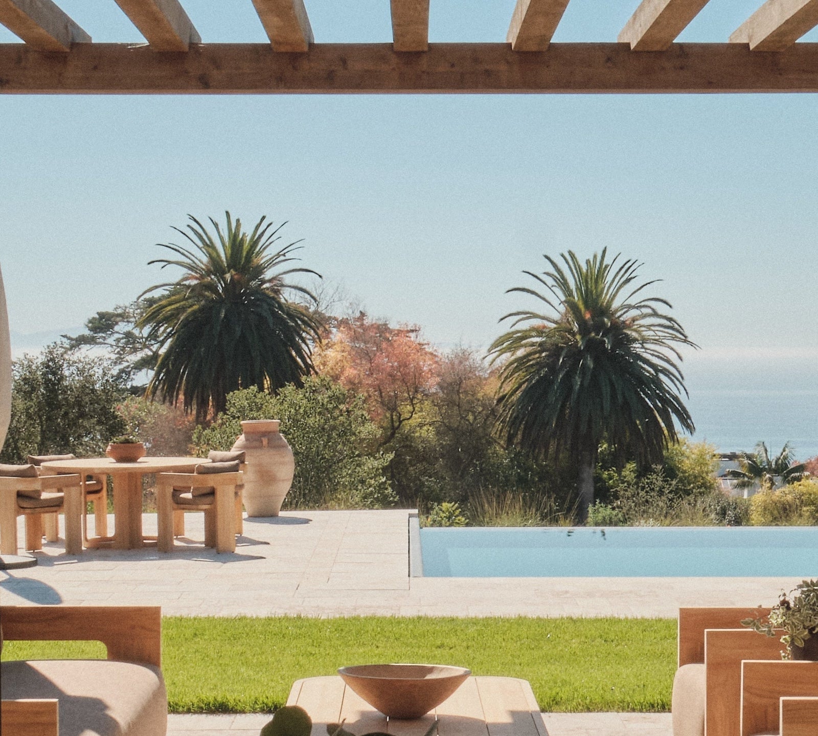 expansive view through steel bi-fold door