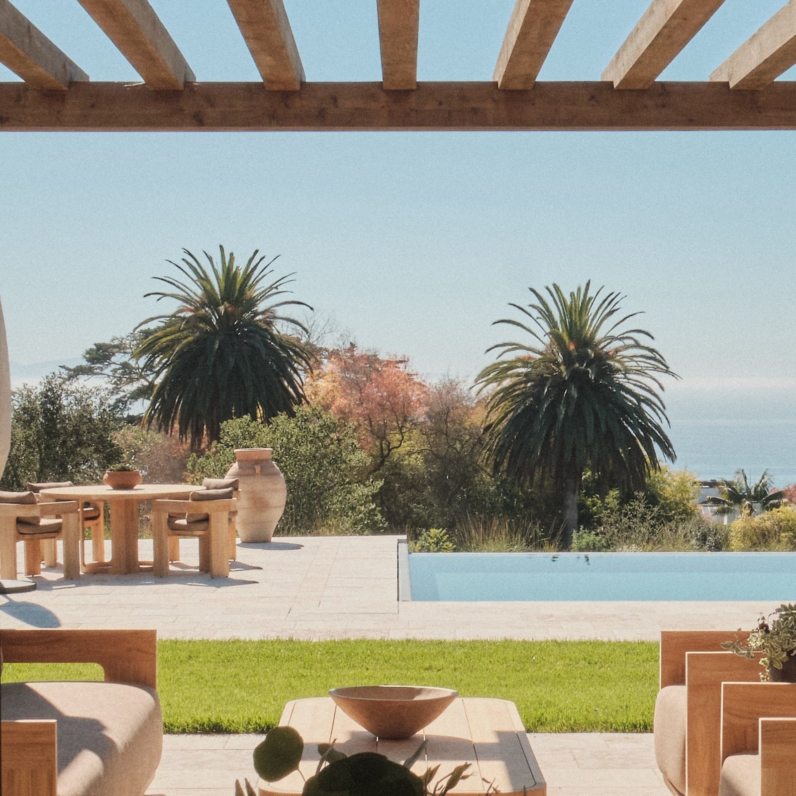 expansive view through steel bi-fold door