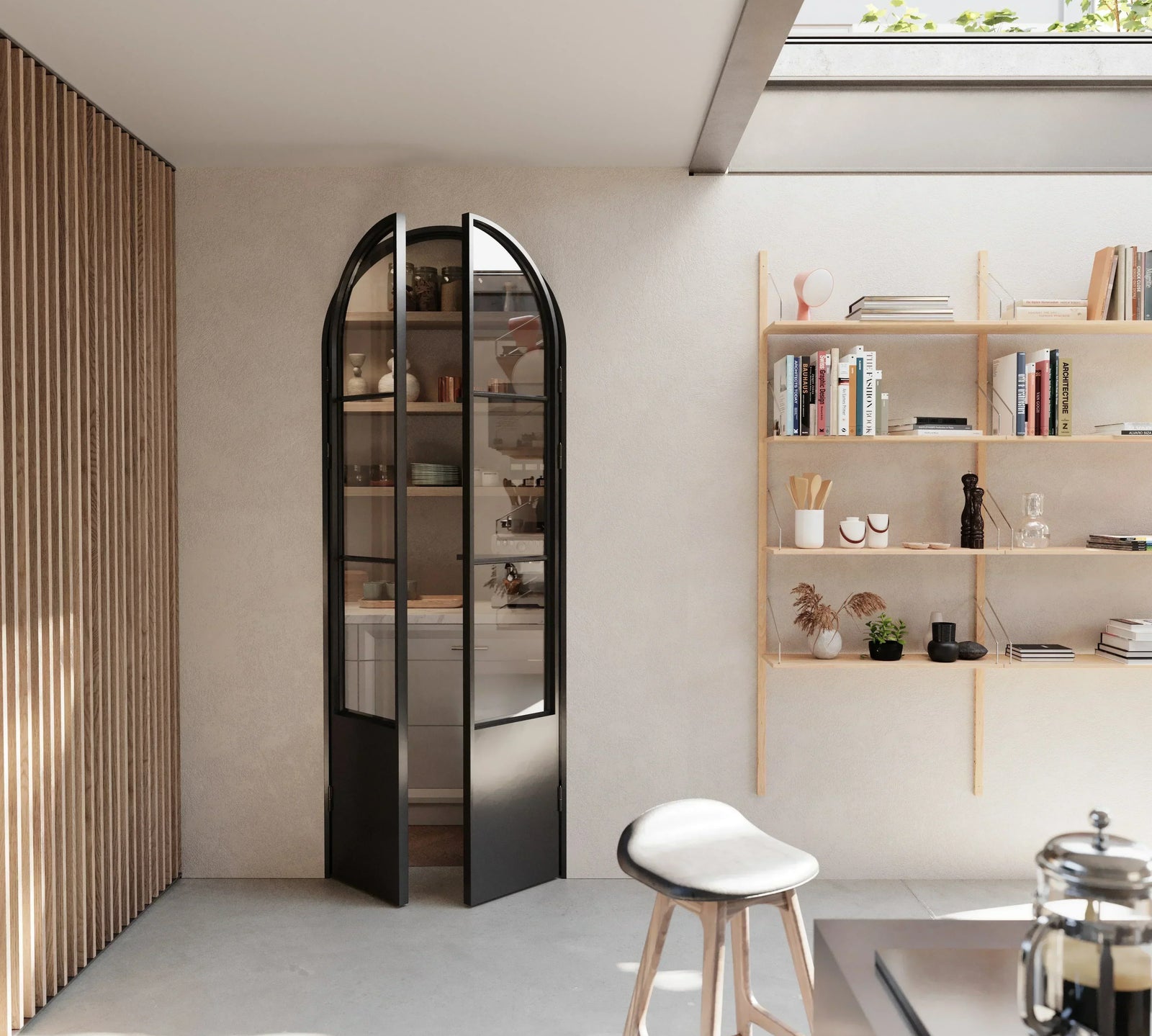 steel pantry door with kickplate