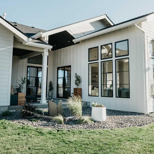 Pair of Black Steel Entry Doors