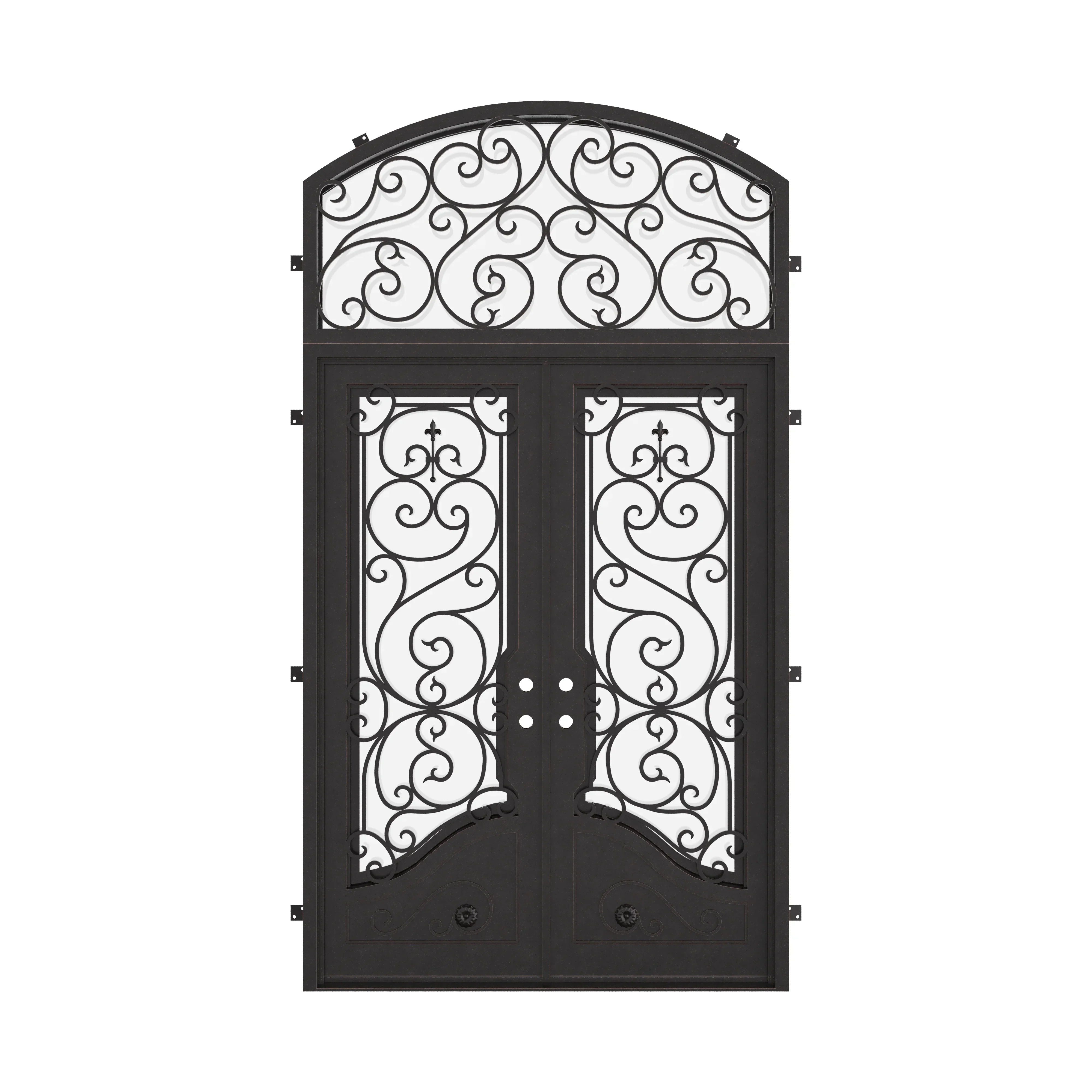 Beverly thermally broken double metal framed door with arch top transom.