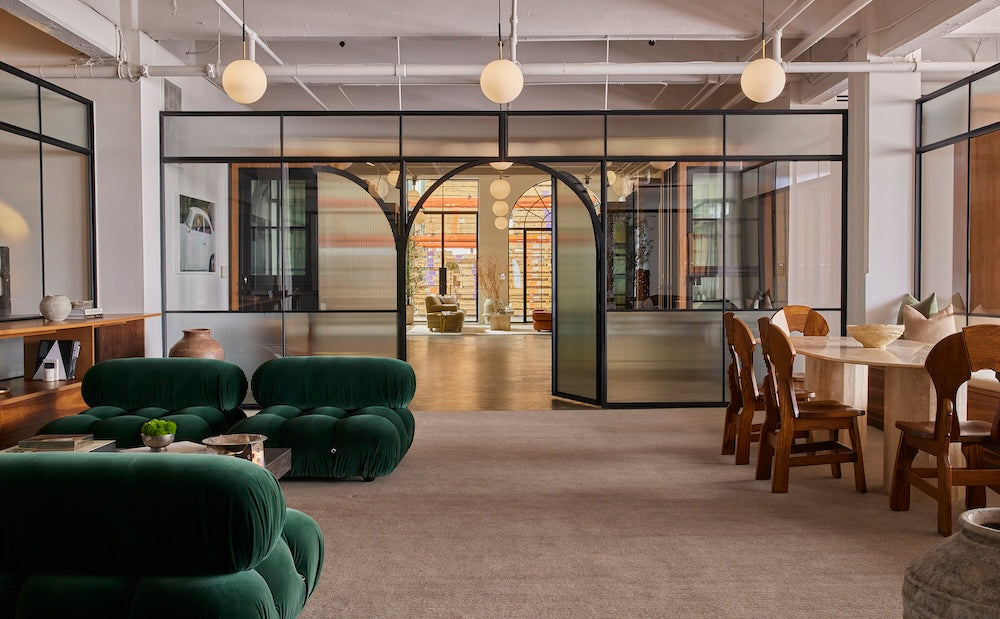 Pinkys showroom with air grand double arch doors