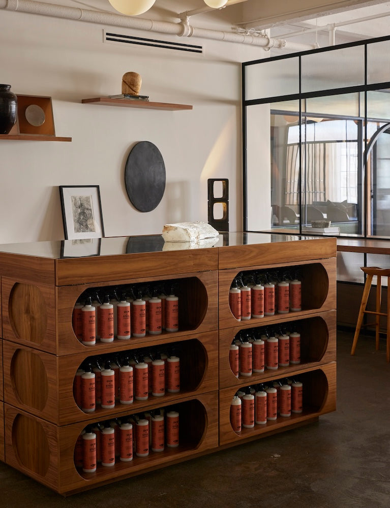 Pinkys showroom highlighting iron door spray