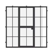 Dutch single flat exterior steel door with sidelights, NFRC-rated