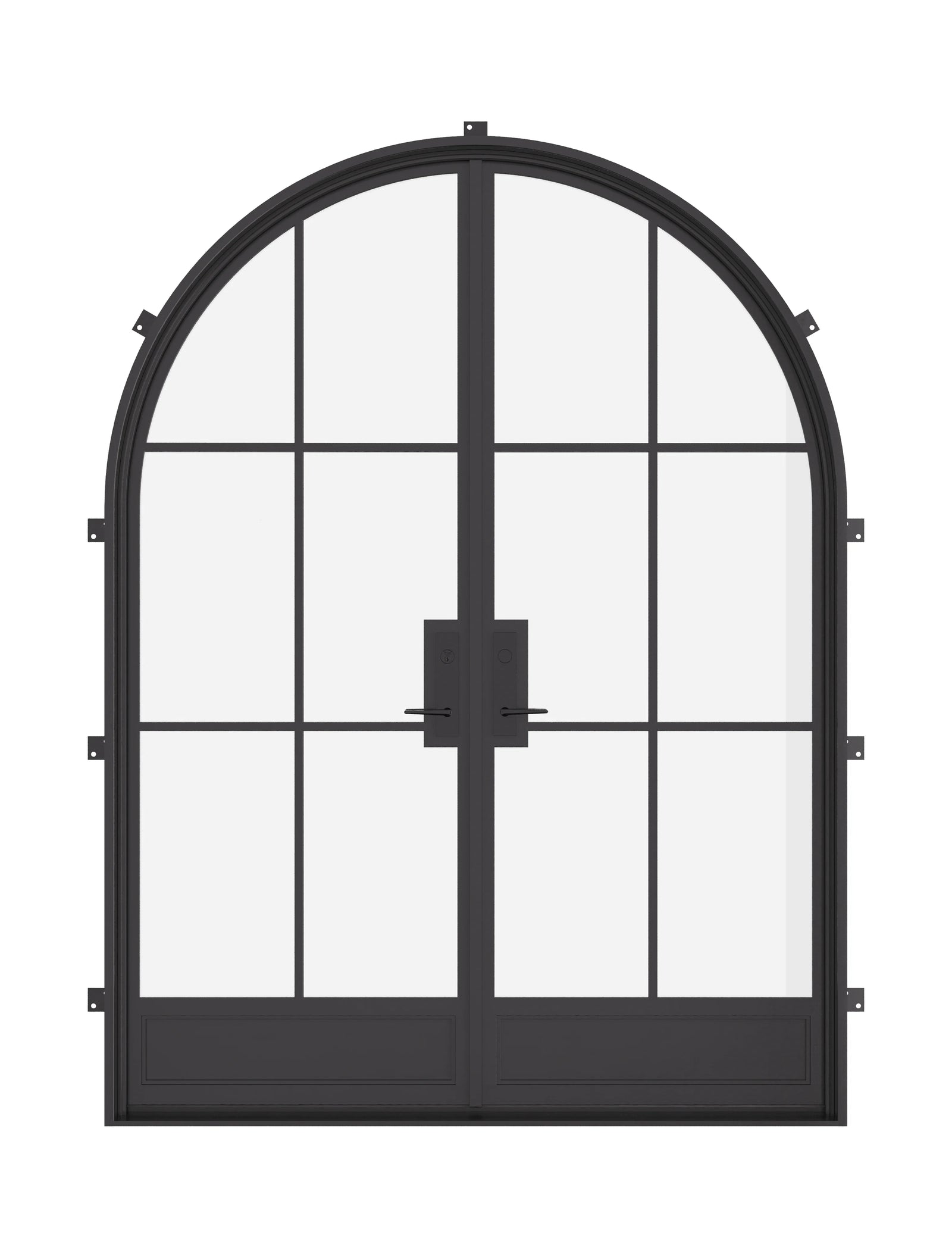 Air 7 thermal break double full arch steel front doors, insulated architectural steel entry with large arches