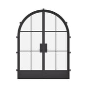 Air 7 double full arch steel front doors, modern arched double entry doors for custom homes