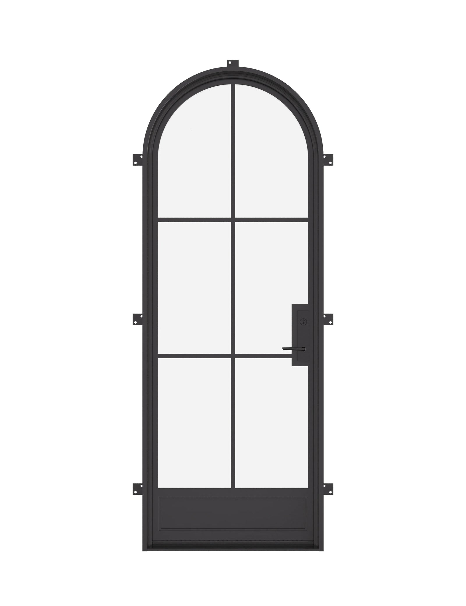 Air 7 thermal break single full arch steel front door, insulated architectural steel entry with arch