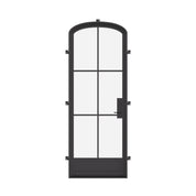 Air 7 single mini arch steel front door, modern exterior entry door with subtle arch panel