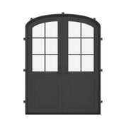 Air Getty double mini arch steel front doors with classic European-style curved steel entry design