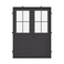 Double dutch black steel doors with square panel window