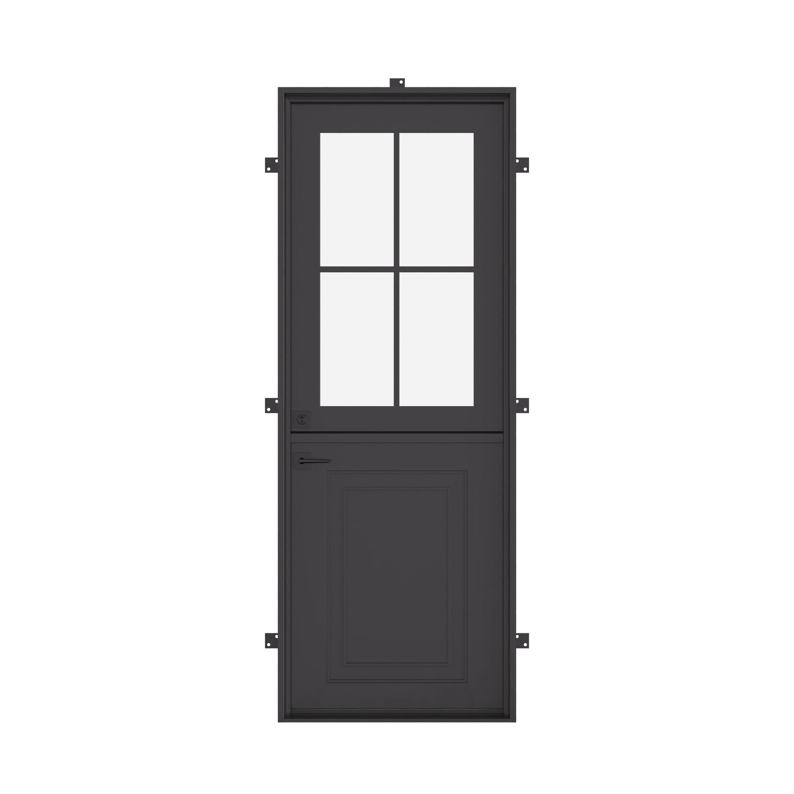 Air Getty Dutch single flat steel front door with classic split Dutch entry design