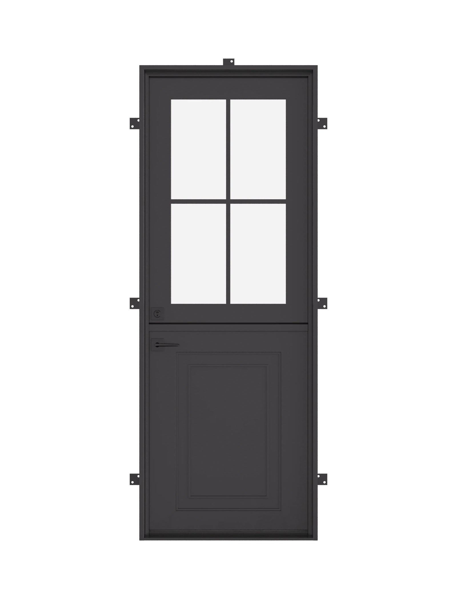 Air Getty Dutch single flat steel front door with classic split Dutch entry design