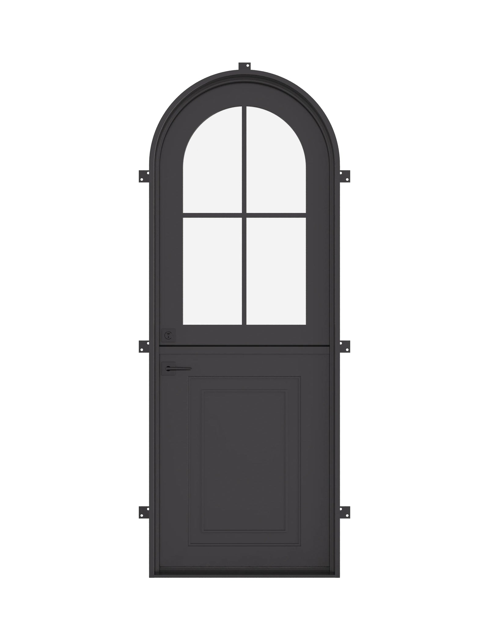 Air Getty Dutch single full arch steel front door with classic split Dutch design and arched top