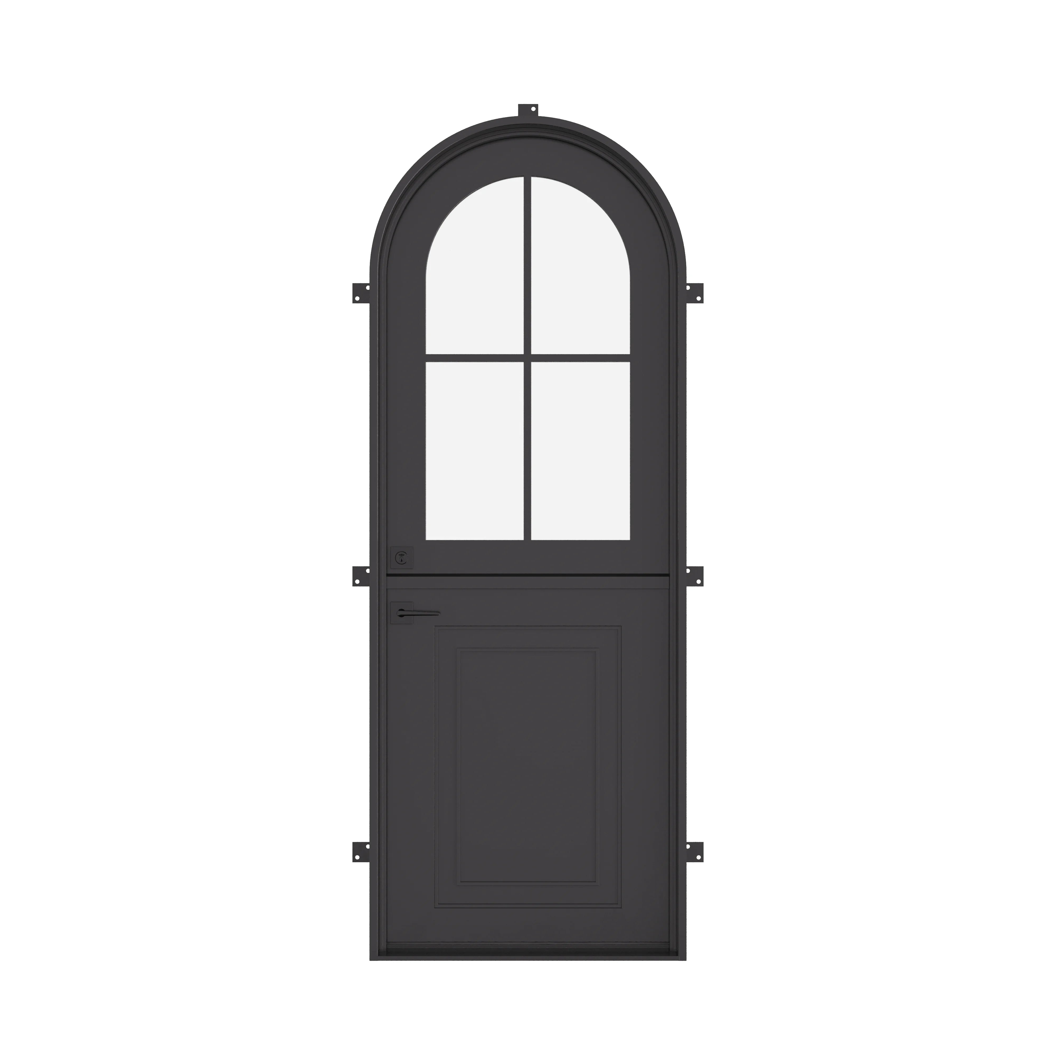 Air Getty Dutch single full arch steel front door with classic split Dutch design and arched top