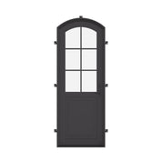 Air Getty single arch custom steel front door with classic European curved top design