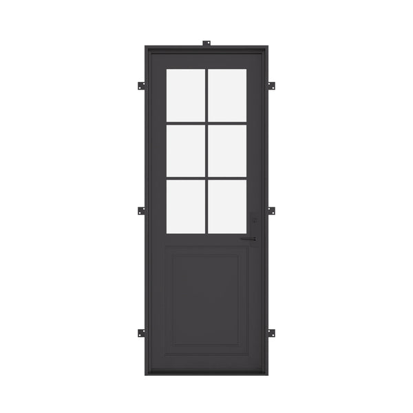 Air Getty single flat custom steel front door with classic architectural styling