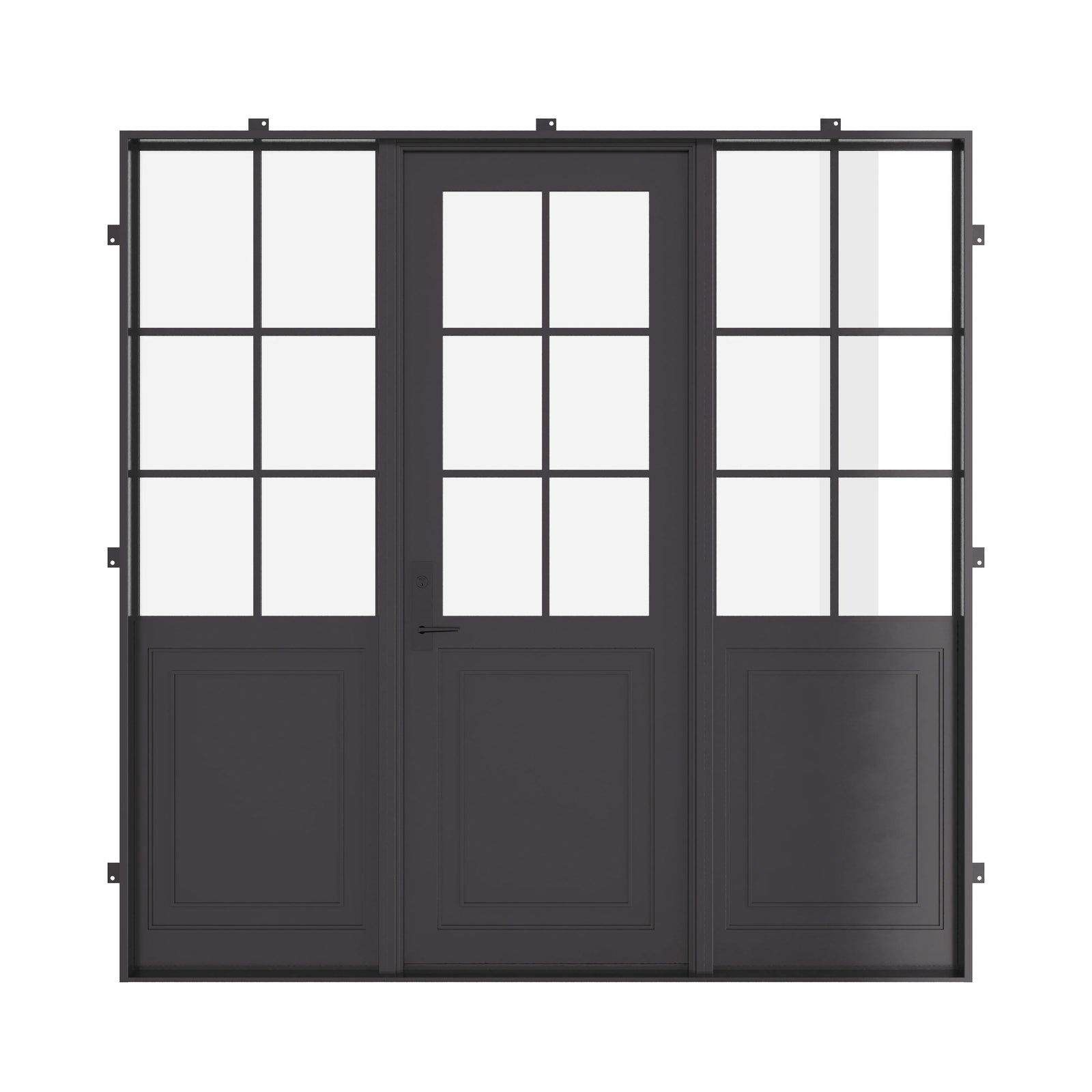 Air Getty single flat thermal break steel front door with side windows and insulated steel system