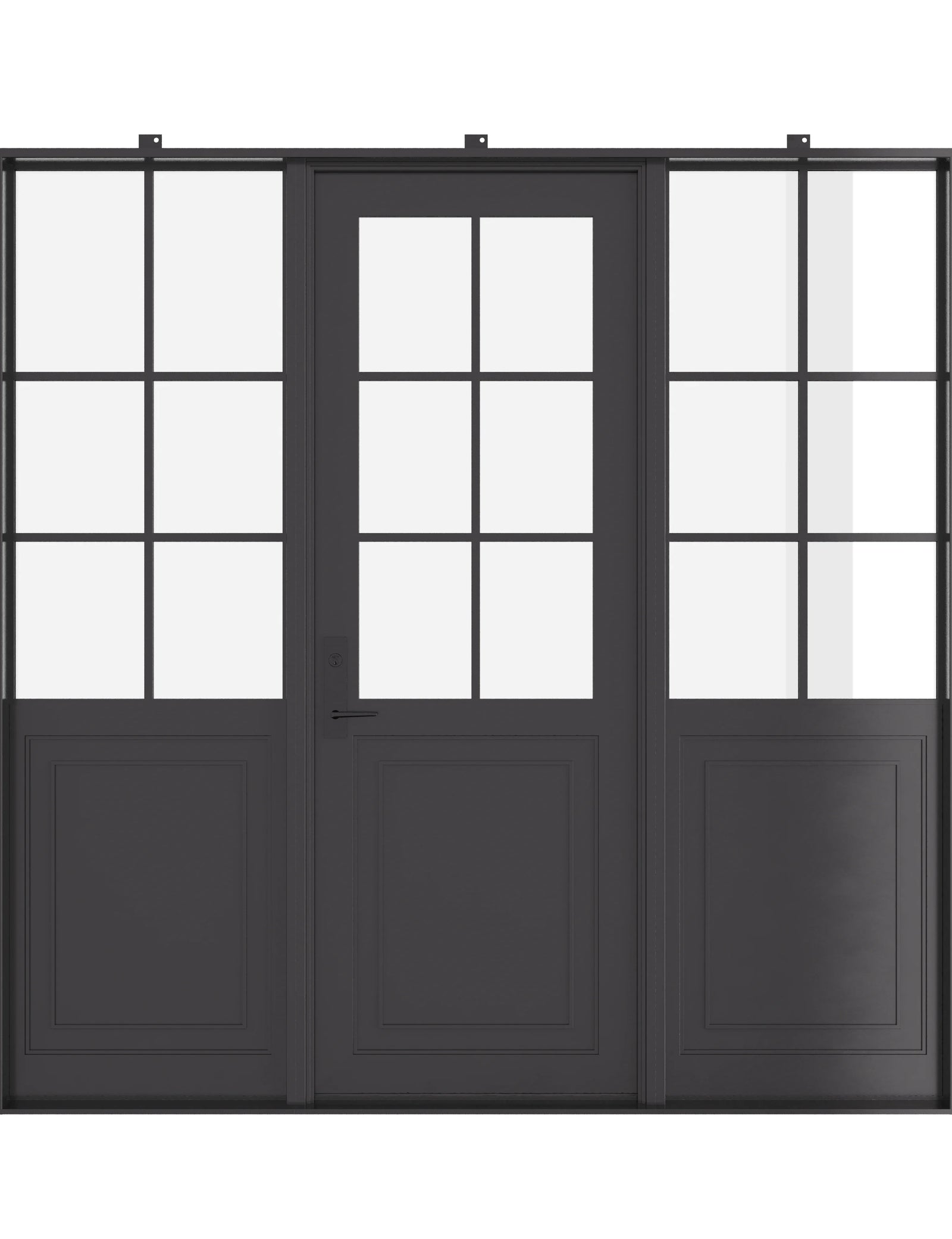 Air Getty single flat thermal break steel front door with side windows and insulated steel system