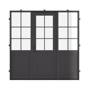 Air Getty single flat steel front door with side windows and classic architectural styling