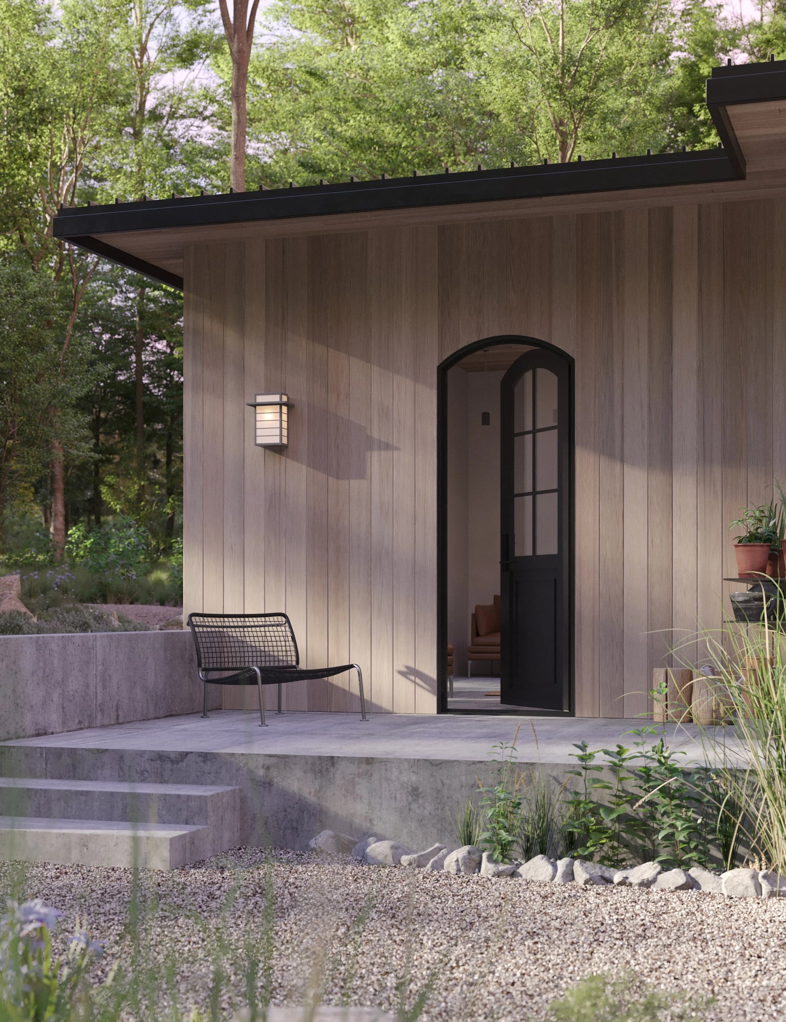 Air Getty single arch custom thermal break steel exterior entry door with energy efficient frame