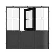 Air Getty Dutch single flat architectural steel Dutch door with side windows and split entry