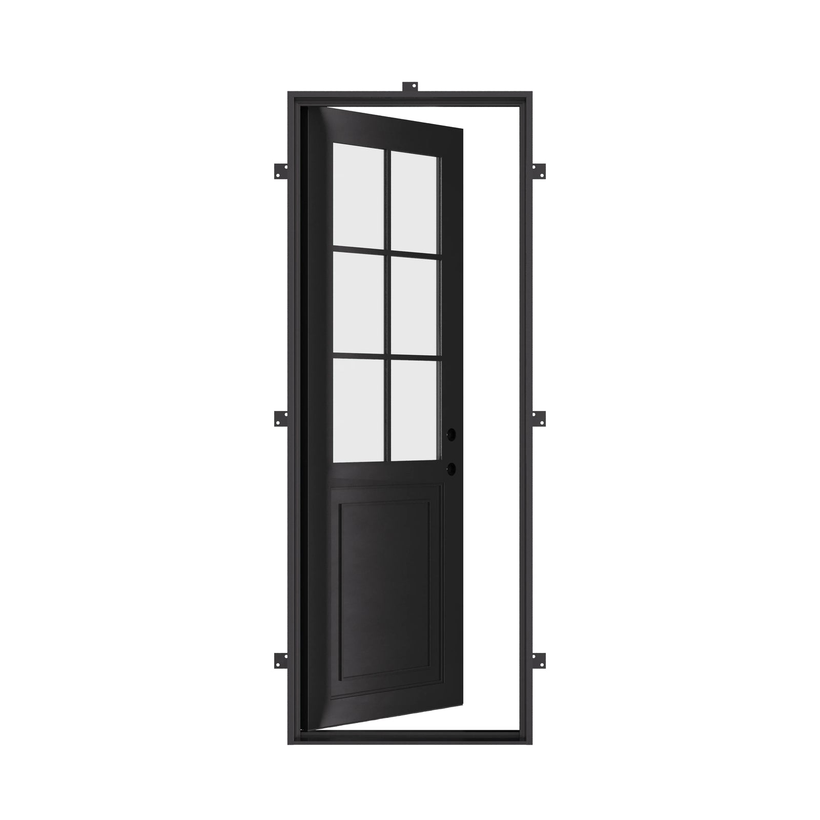 Air Getty single flat steel exterior front door with traditional residential styling