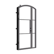 contemporary arched door with right window and thermal barrier core