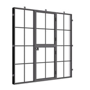 Luxury Dutch single flat steel entry door with glass panels