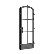 Air 7 single mini arch steel front door, contemporary residential entry with gentle arch