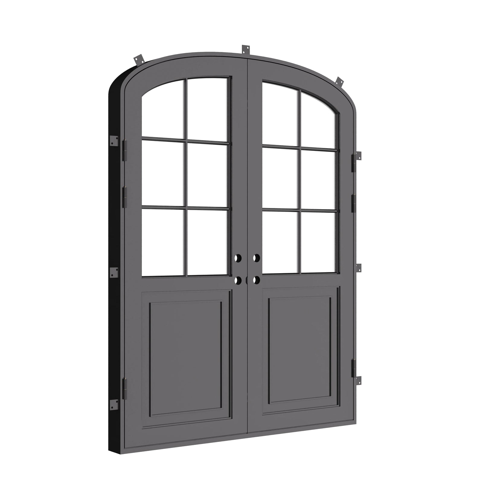 Air Getty double mini arch luxury steel double entry doors with timeless European styling