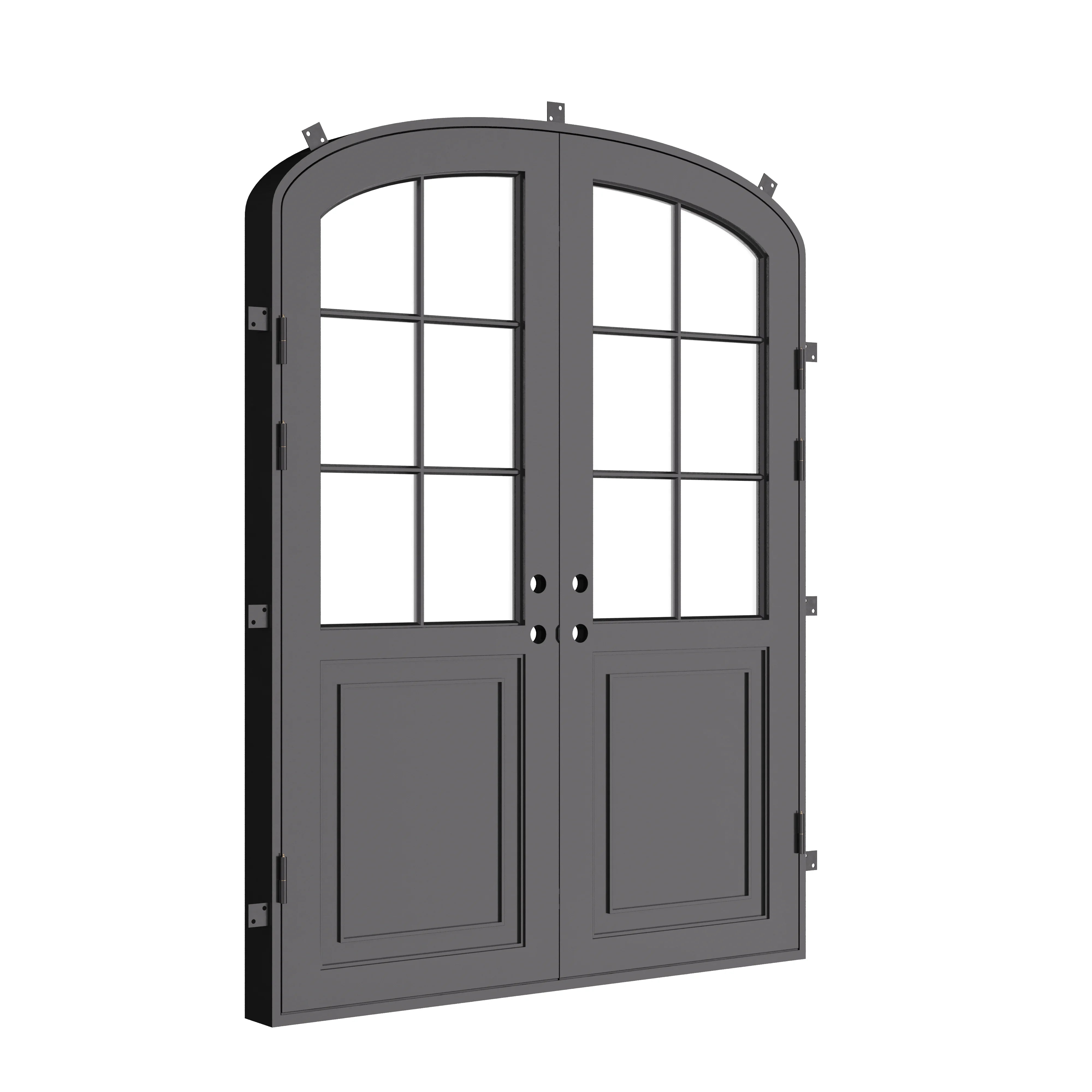 Air Getty double mini arch luxury steel double entry doors with timeless European styling