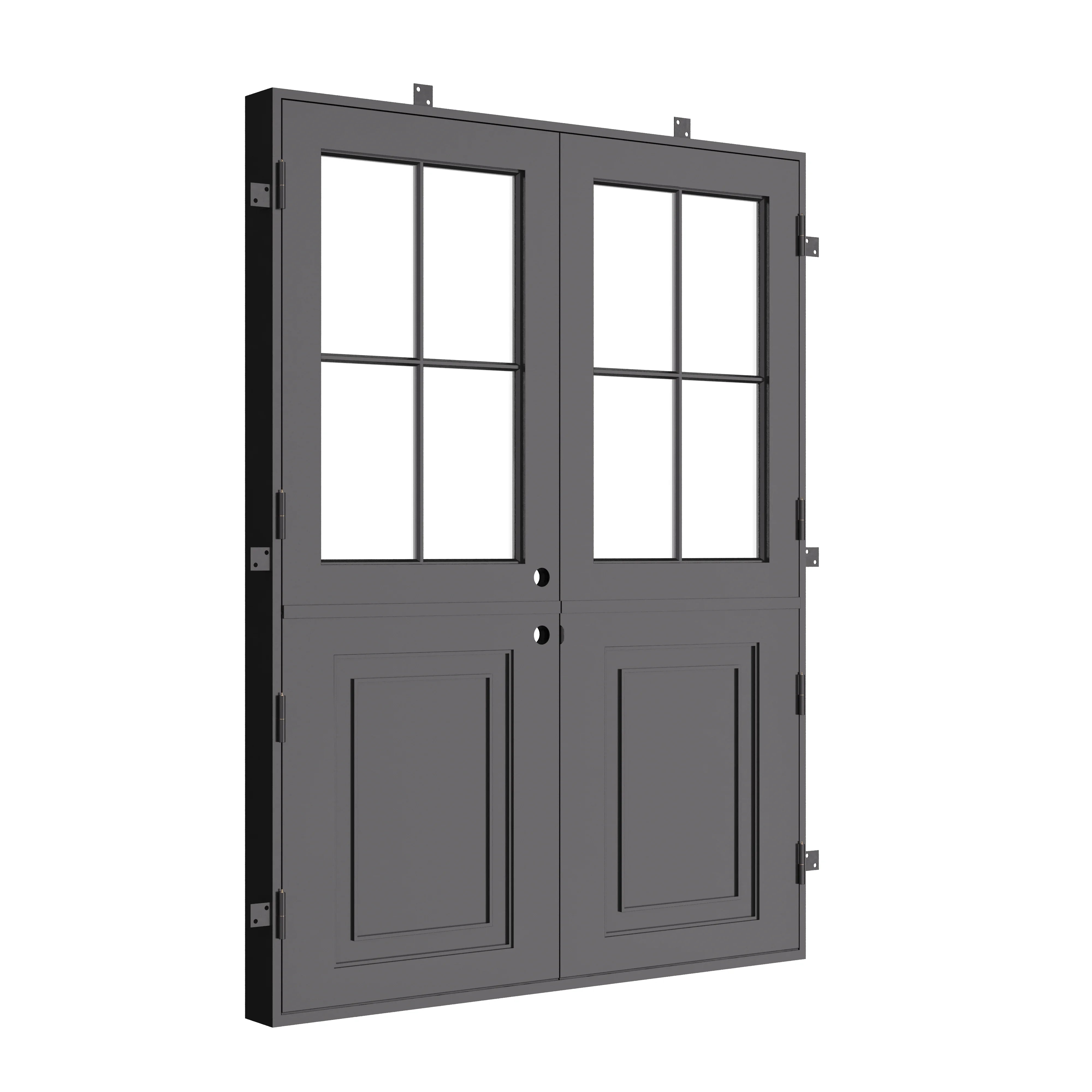 Air Getty Dutch double flat steel front doors with classic split Dutch door design