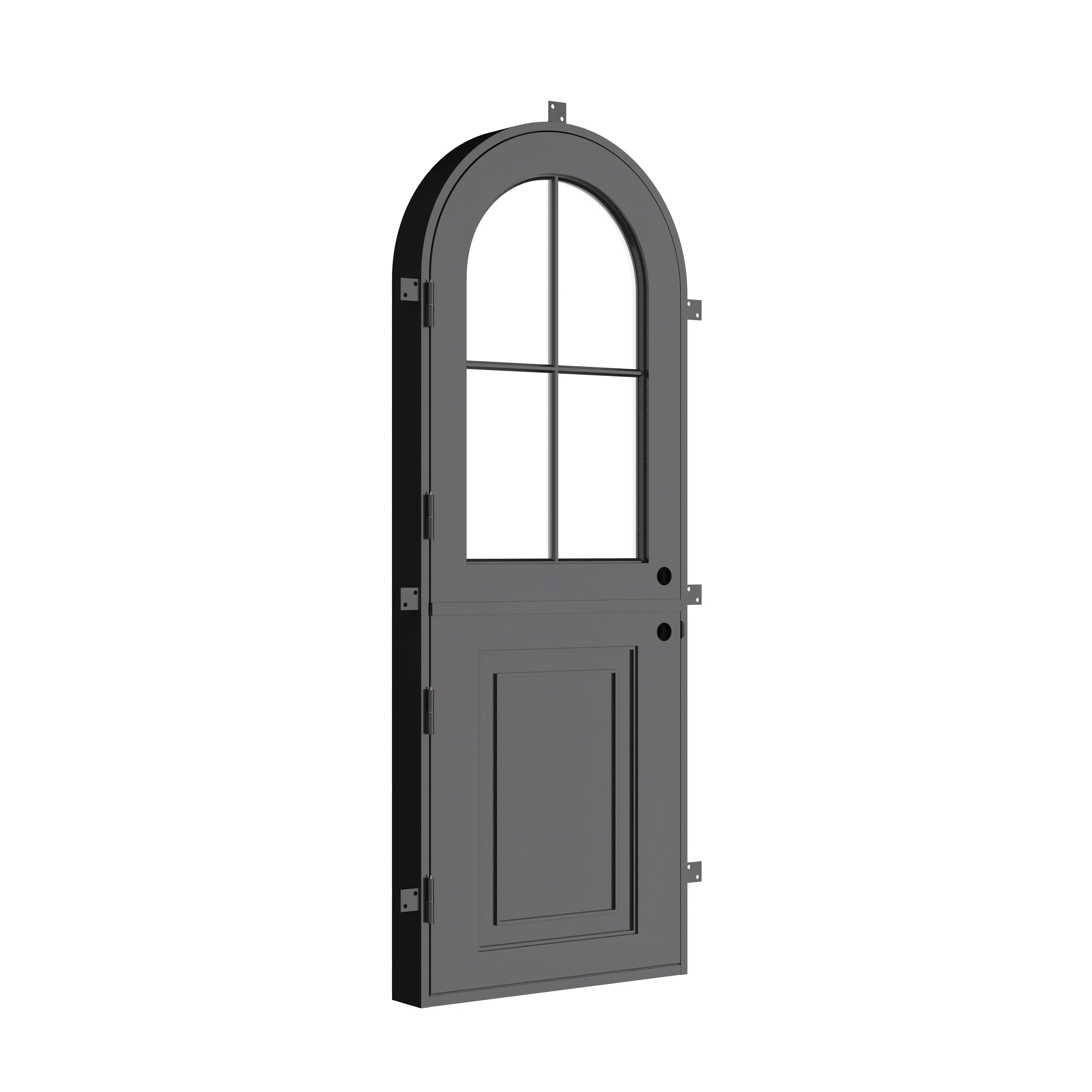 Air Getty Dutch single full arch steel Dutch entry door with classic curved top design