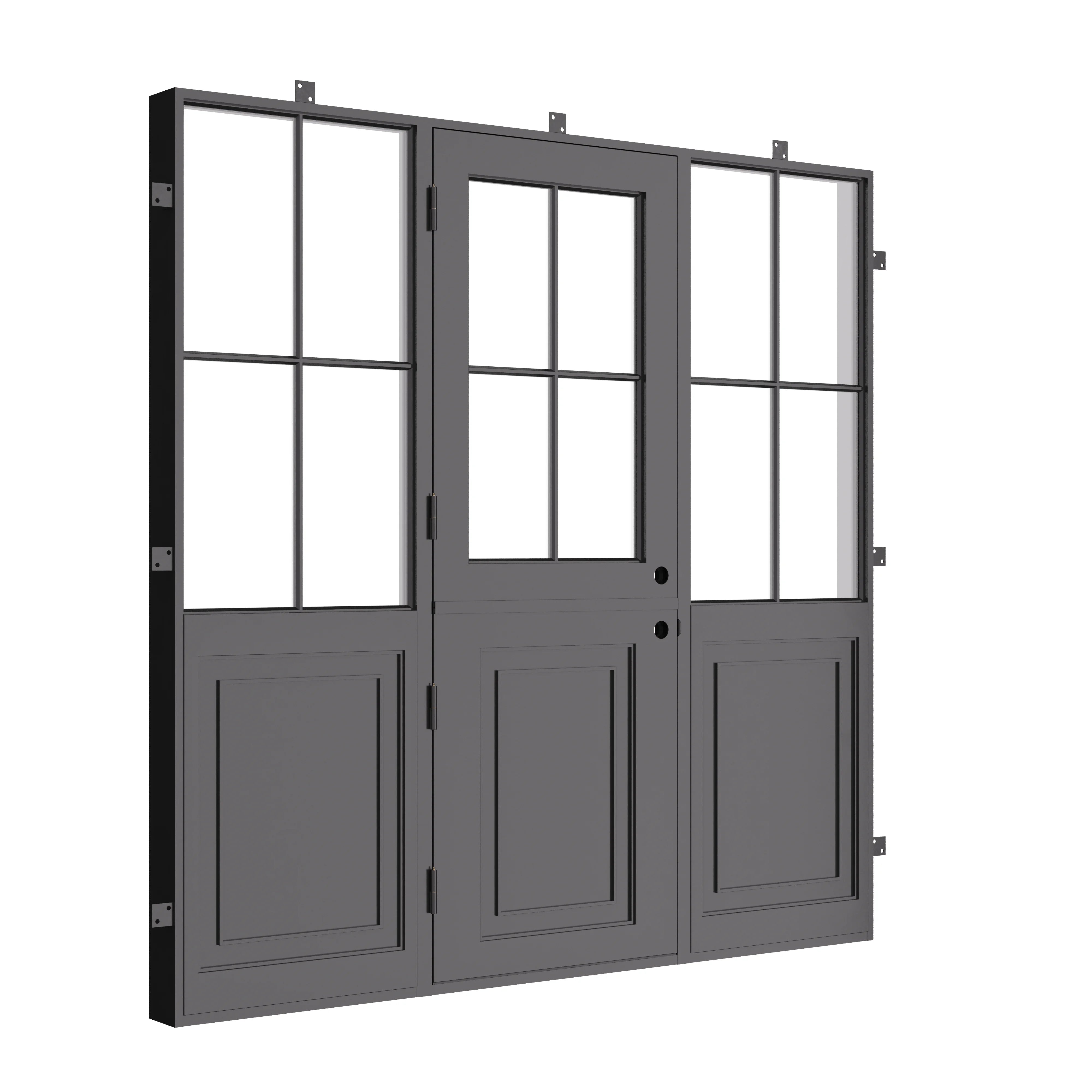 Air Getty Dutch single flat steel Dutch front door with sidelights and traditional styling