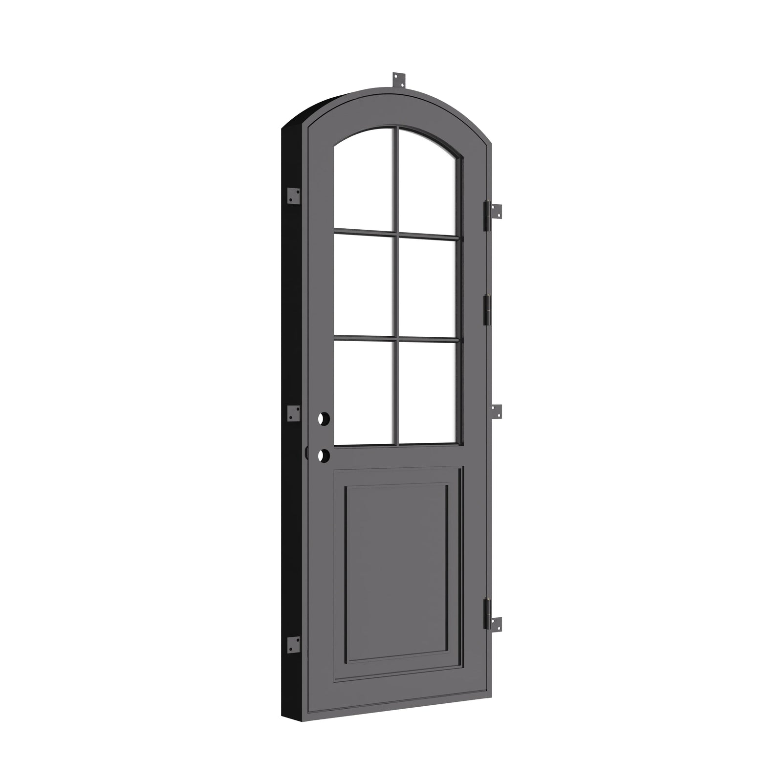 Air Getty single arch luxury steel front door with classic architectural curved top
