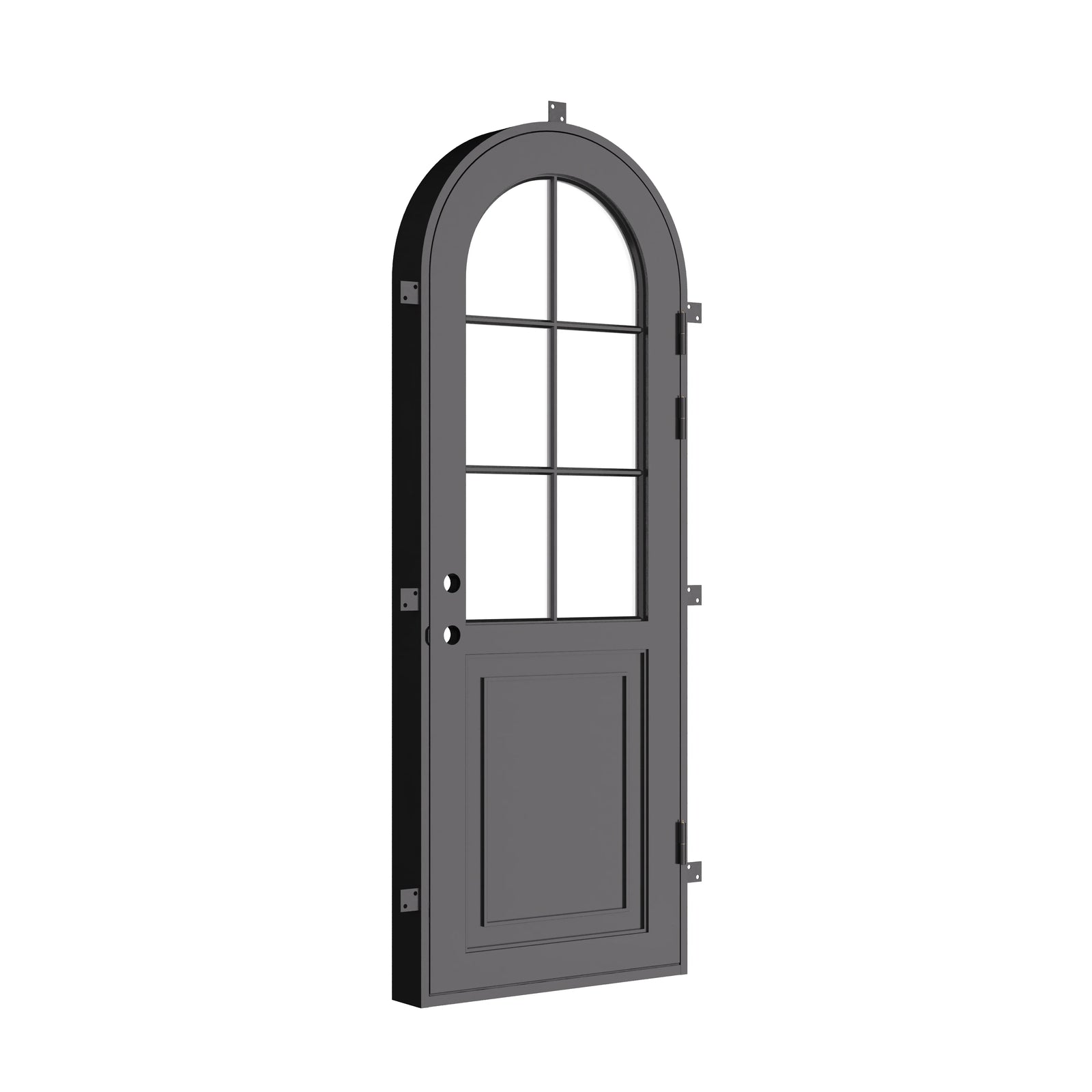 Air Getty single full arch custom thermal break architectural steel entry door with insulated frame