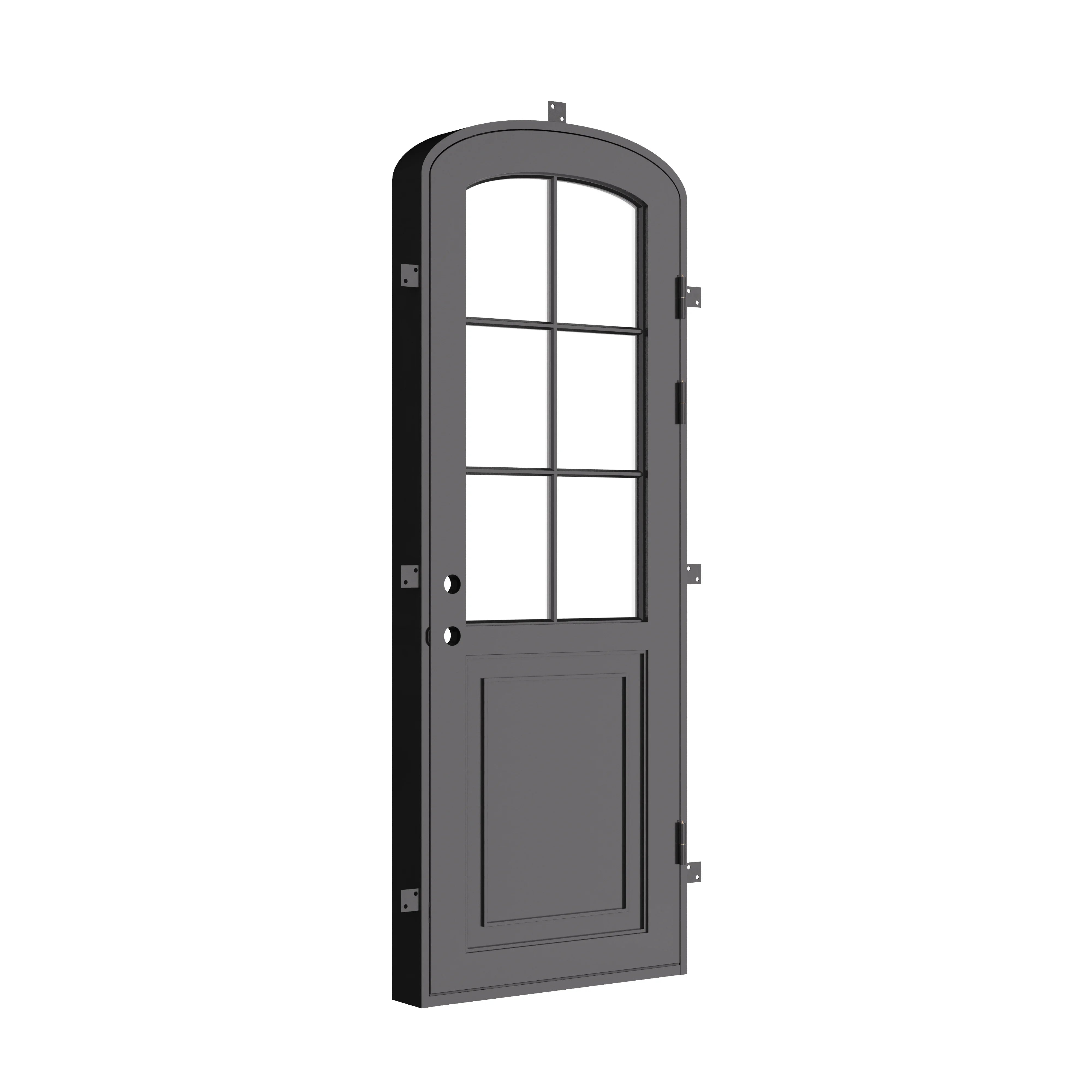Air Getty single mini arch residential steel entry door with elegant curved architectural line